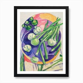 Scallions Fauvist vegetable Art Print