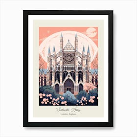 Westminster Abbey   London, England   Cute Botanical Illustration Travel 1 Poster Art Print