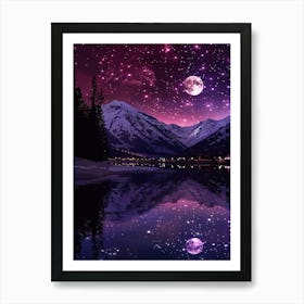 Moon And Stars 12 Art Print