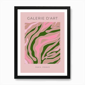 Abstract Lines Blush Pink And Green Art Print