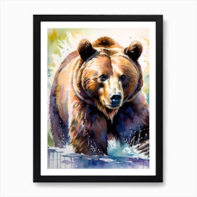 Grizzly Bear Painting Art Print