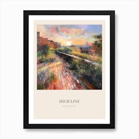 High Line Park New York City 3 Vintage Cezanne Inspired Poster Art Print