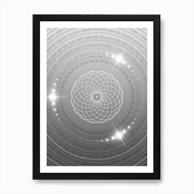 Geometric Glyph in White and Silver with Sparkle Array n.0291 Art Print