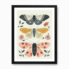 Colourful Insect Illustration Moth 42 Art Print