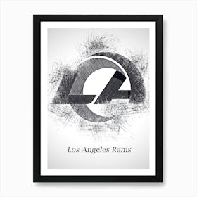 Los Angeles Rams Sketch Drawing Art Print