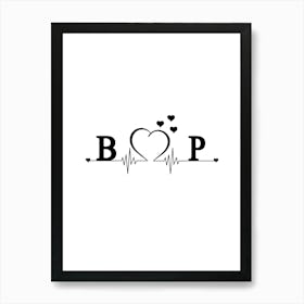 Personalized Couple Name Initial B And P Monogram Art Print