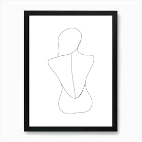 Back View Of A Woman.Scandinavian wall art Art Print