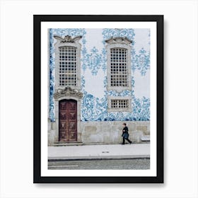 Portuguese building with beautiful artwork in Porto Art Print