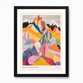 Mount Washington United States 3 Colourful Mountain Illustration Poster Art Print
