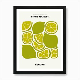 The Fruit Market Lemon Illustration Maximalist Art Print