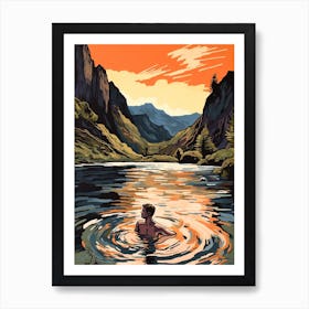 Wild Swimming At Lake District Cumbria 2 Art Print