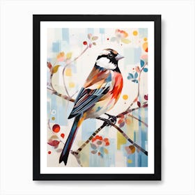 Bird Painting Collage Sparrow 2 Art Print