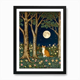 William Morris Cat In The Woods 6 Art Print