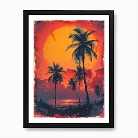 Sunset At The Beach 11 Art Print