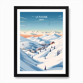 Poster Of La Plagne   France, Ski Resort Illustration 2 Art Print