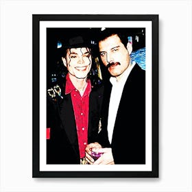 Freddie Mercury queen and Michael Jackson Art Print