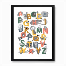 Animal Alphabet Nursery Kids Room Art Print