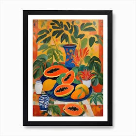 Papaya Tropical Fruits and plants Art Print