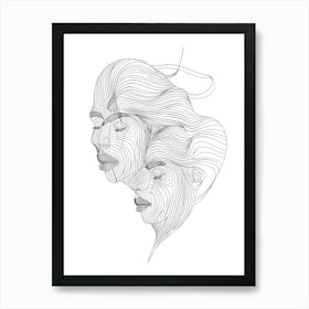 Minimalist Portrait Studies Woman Line 8 Art Print