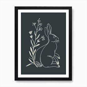 Mini Sable Rabbit Minimal Illustration 1 Art Print