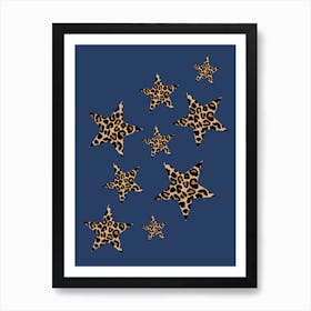 Starry Night Leopard Print Spot Stars Art Print