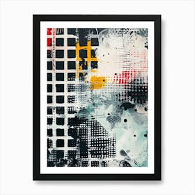 Abstract Kitsch Black & White Pattern 1 Art Print