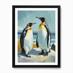 King Penguin Carcass Island Colour Block Painting 3 Art Print