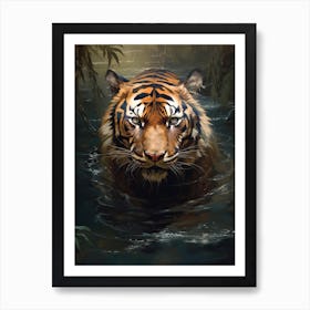 Tiger Art In Tonalism Style 3 Art Print