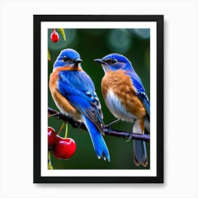 Eastern Bluebird-Reimagined 34 Art Print