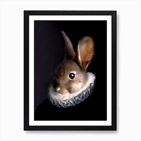 Dutch Master Jake Rabbit With White Collar Pet Portraits Art Print