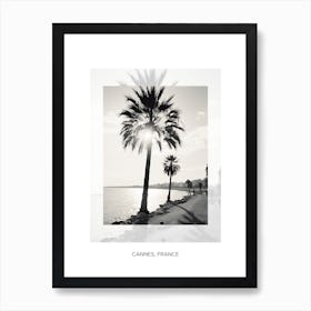 Poster Of Cannes, France, Black And White Old Photo 1 Art Print