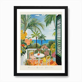 Poster Of Miami Beach, Florida, Matisse And Rousseau Style 6 Art Print