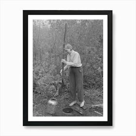 Dipping Water From Shallow Well On Farm Near Northome, Minnesota By Russell Lee Art Print