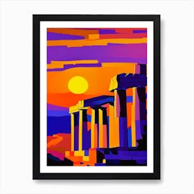 Abstract Acropolis Sunset Art Print