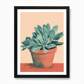 Succulents Plant Minimalist Illustration 5 Art Print