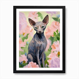 A Sphynx Cat Painting, Impressionist Painting 1 Art Print