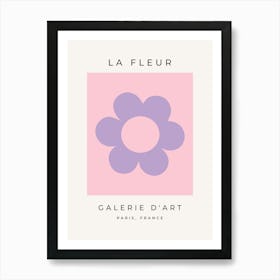 La Fleur | 08 – Retro Flower Pink And Purple Floral Art Print