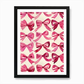 Cherry Bows Collection 3 Pattern Art Print