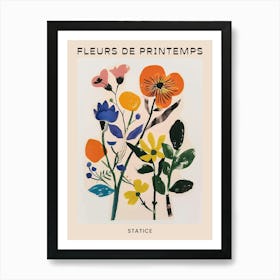 Spring Floral French Poster  Statice 2 Art Print