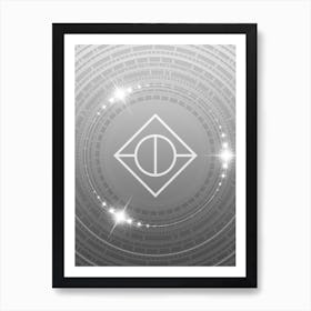 Geometric Glyph in White and Silver with Sparkle Array n.0174 Art Print