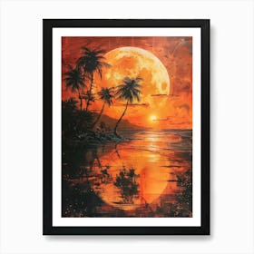 Sunset At The Beach 29 Art Print