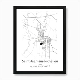 Saint Jean Sur Richelieu,Canada Minimalist Map Poster