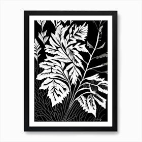 Lovage Leaf Linocut 3 Art Print