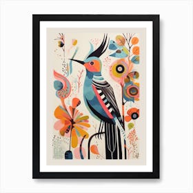 Colourful Scandi Bird Hoopoe 1 Art Print