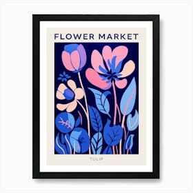 Blue Flower Market Poster Tulip 4 Art Print