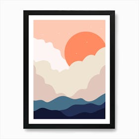 Sunset In The Mountains 1 Art Print