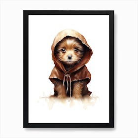 Puppy Dog As A Jedi Watercolour 4 Art Print