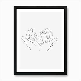 Baby'S Feet In Hands Mothers day Art Print