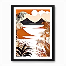 Tropical Landscape With Palm Trees 10 Art Print