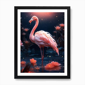 Cute flamingo Art Print